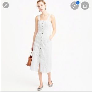 J Crew White Denim apron Dress sz 4